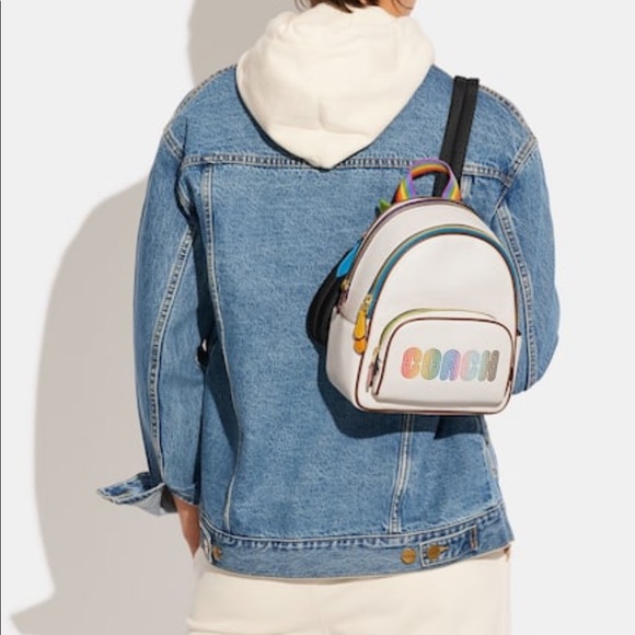 Mildly used Mini Court Backpack With Rainbow Coach - Picture 2 of 4